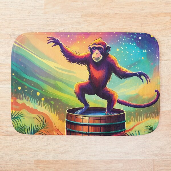 Item preview, Psychedelic Monkey Dancing on a Barrel designed and sold by Finfell.
