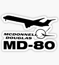 McDonnell Douglas MD-80 - Silhouette (Black) Sticker