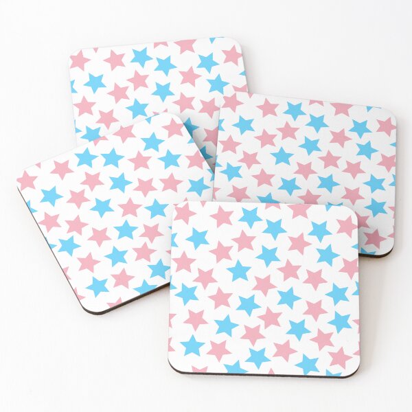 Item preview, Trans Transgender Pride Flag Stars Pink Blue White designed and sold by JoyfulJen.