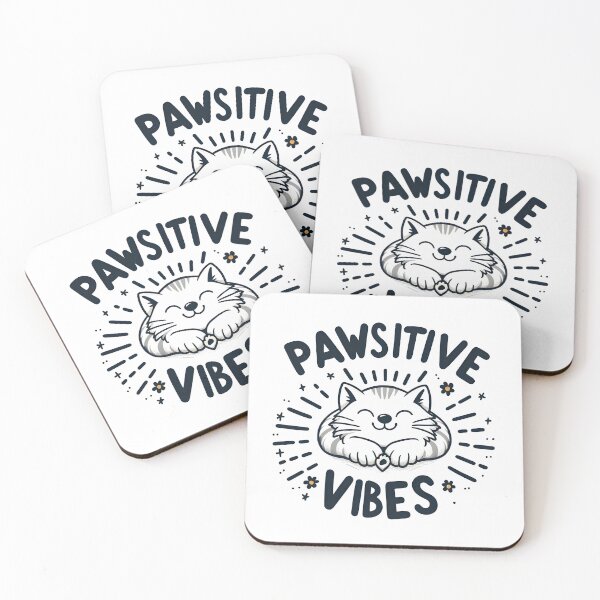 Item preview, Positive Vibes Cat Lovers Funny Pun designed and sold by RubisLeaf.