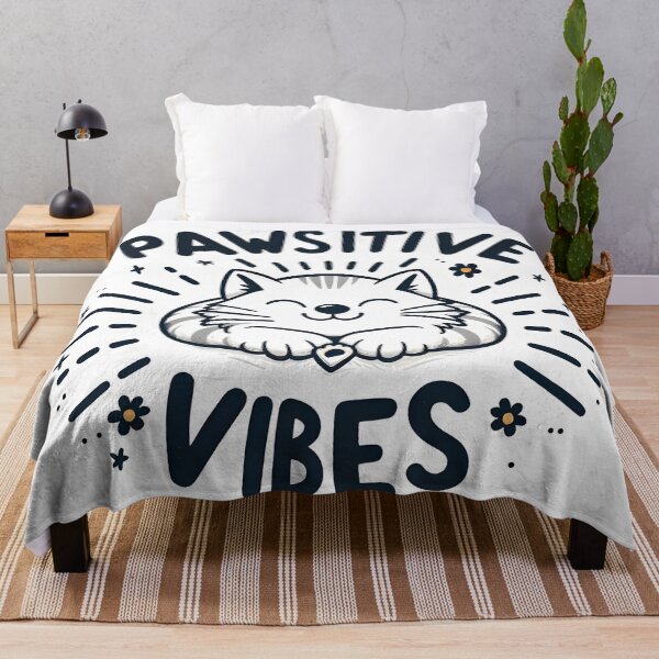 Item preview, Positive Vibes Cat Lovers Funny Pun designed and sold by RubisLeaf.