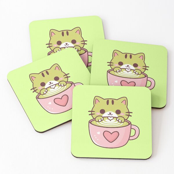 Item preview, Cute Matcha Latte Kitten Kawaii designed and sold by canvadreamer444.