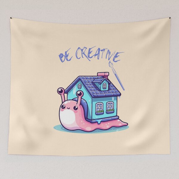 Item preview, Be creative, cute slug with her house on her back designed and sold by coloursforkids.