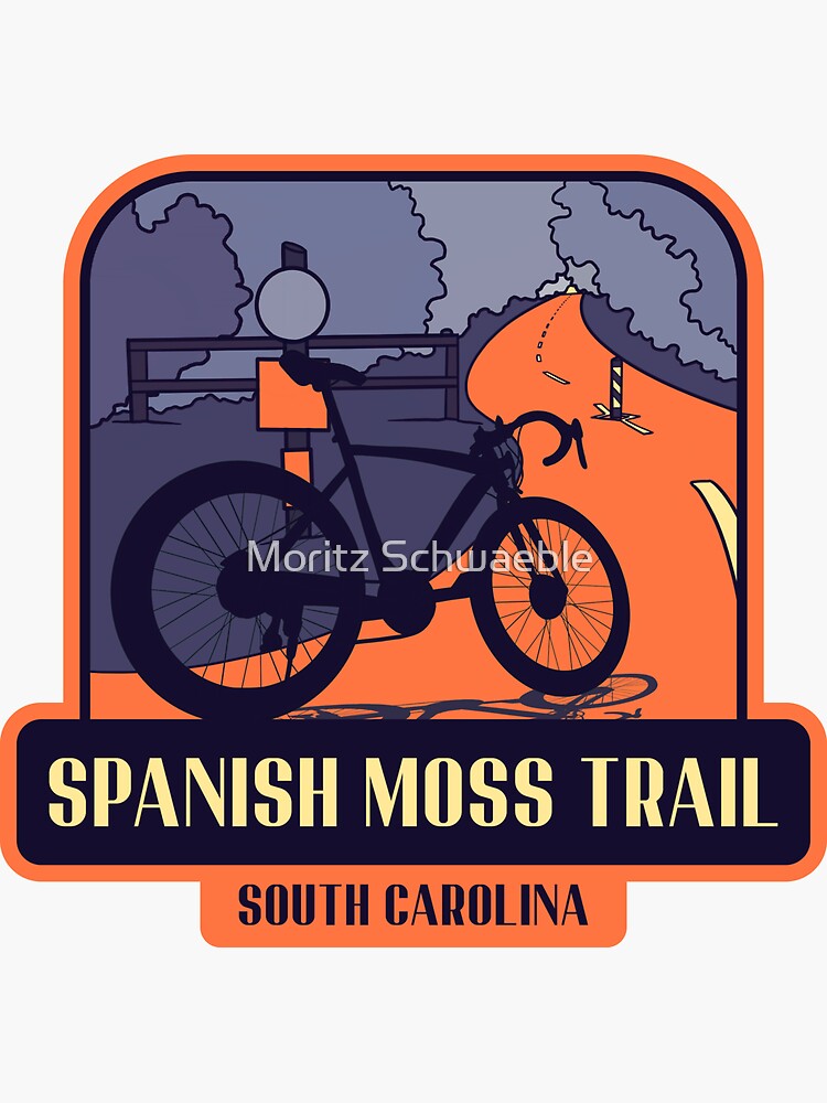 Thumbnail 3 of 3, Sticker, Spanish Moss Trail - South Carolina cycling designed and sold by moritzschwaeble.
