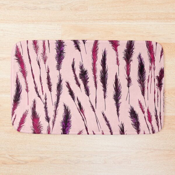 Item preview, Burgundy Grunge Style Wild Grasses on Pink Background designed and sold by Beachy.