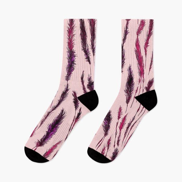 Item preview, Burgundy Grunge Style Wild Grasses on Pink Background designed and sold by Beachy.