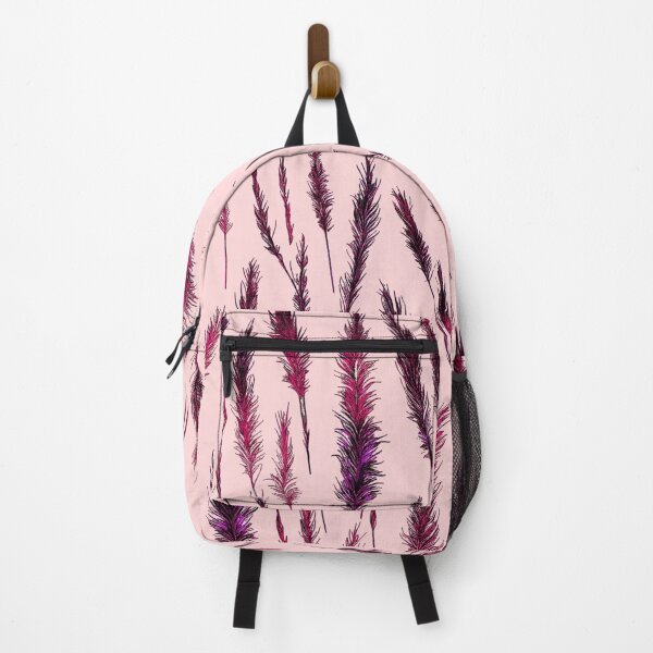 Item preview, Burgundy Grunge Style Wild Grasses on Pink Background designed and sold by Beachy.