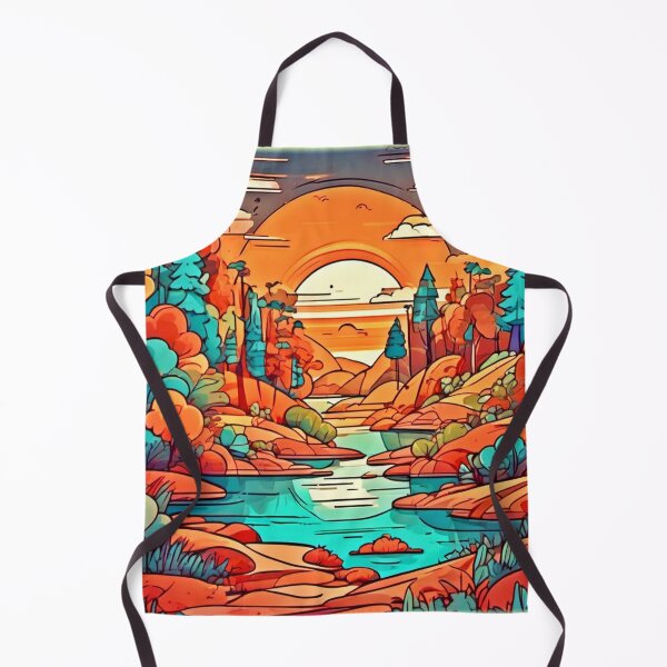Item preview, Colorful Forest Sunset Cartoon Art designed and sold by Health And Fitness Posts e-Store.