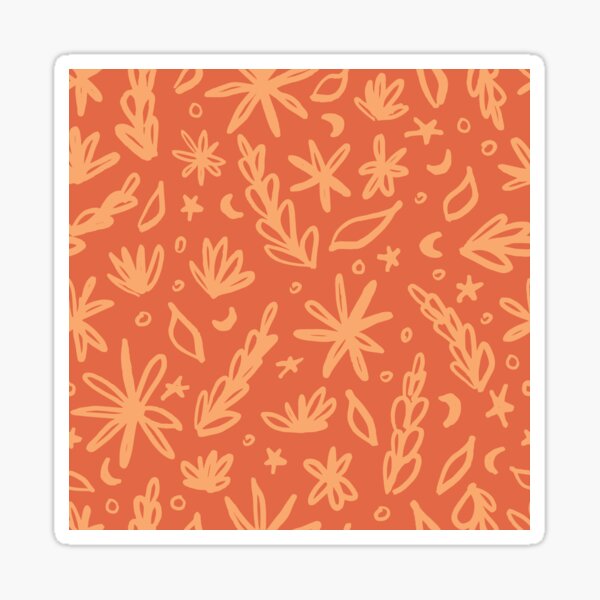 Celestial Blooms - Pumpkin Orange Sticker