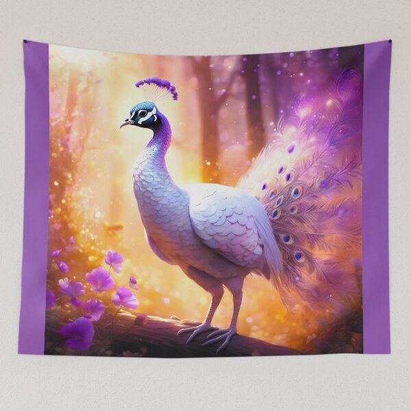 Item preview, White peacock with purple spots designed and sold by janjacbu.