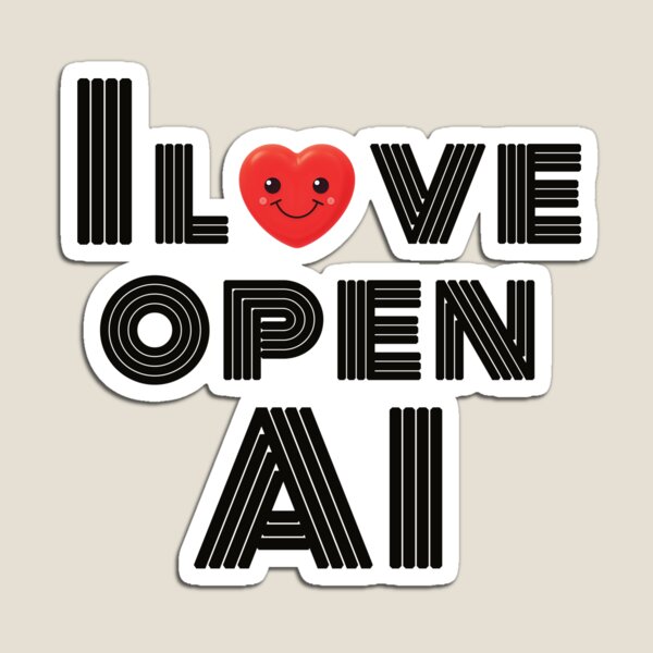Aperçu de l'œuvre J'adore OpenAI créée et vendue par CozyLightsStore.