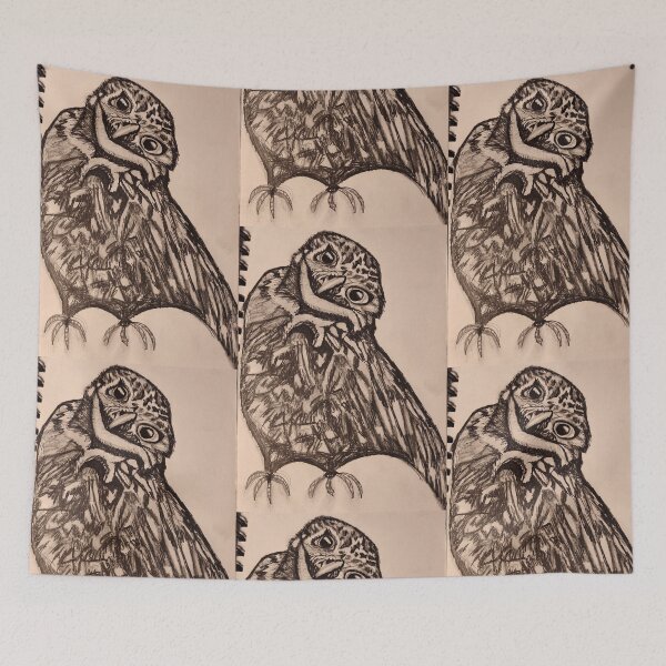 Item preview, Curious owl designed and sold by Katchtattoo.