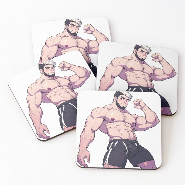 Item preview, Cute Muscular Gay Guy Flexing With A Bulge designed and sold by homorohomo.