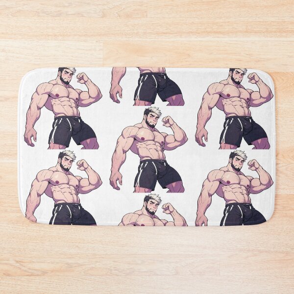 Item preview, Cute Muscular Gay Guy Flexing With A Bulge designed and sold by homorohomo.