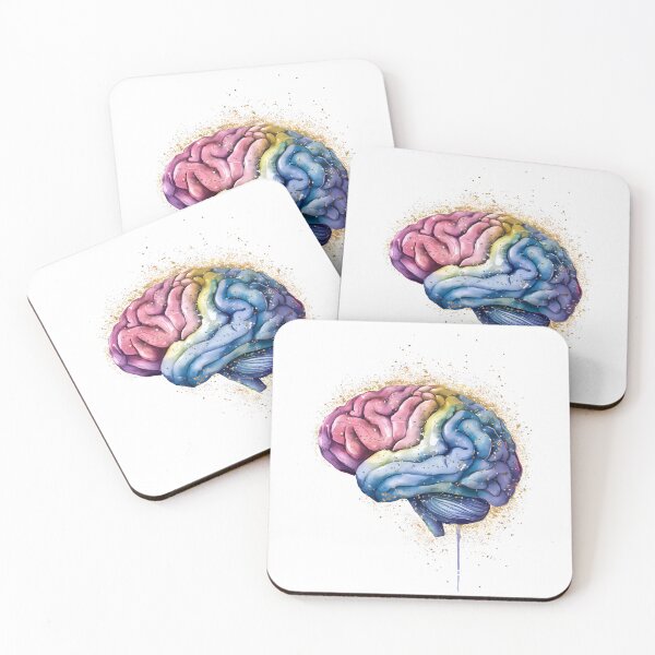 Item preview, Artistic Rainbow Brain Design - Creative Neuroscience Art  designed and sold by WatermelonPink.