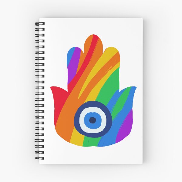 Item preview, Pride Flag Hamsa designed and sold by PeaceforIsrael.