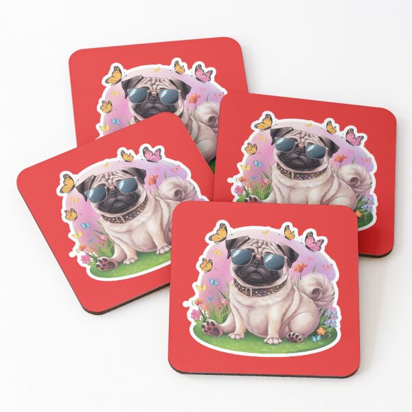 Item preview, A Cool Pug WaterColour illustration designed and sold by ZooStateofMind.