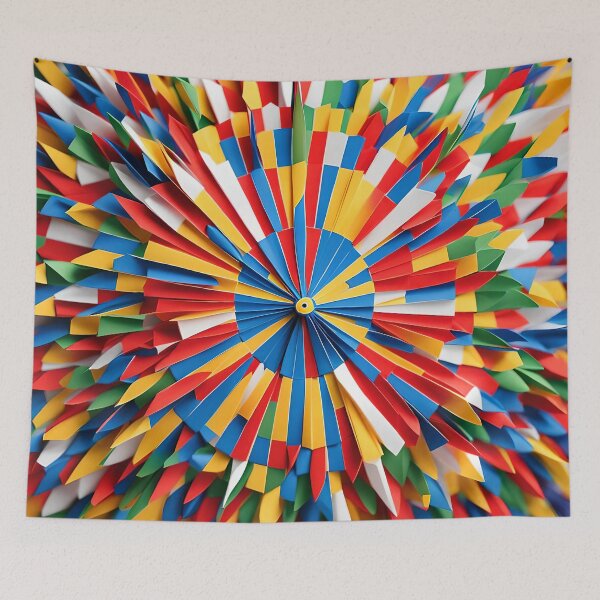 Aperçu de l'œuvre Origami Art - Le temps en technicolor : l'horloge vibrante créée et vendue par ArtfulFolds.