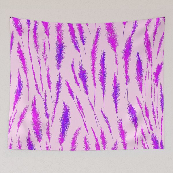 Item preview, Purple Grunge Style Wild Grasses on Pink Background designed and sold by Beachy.