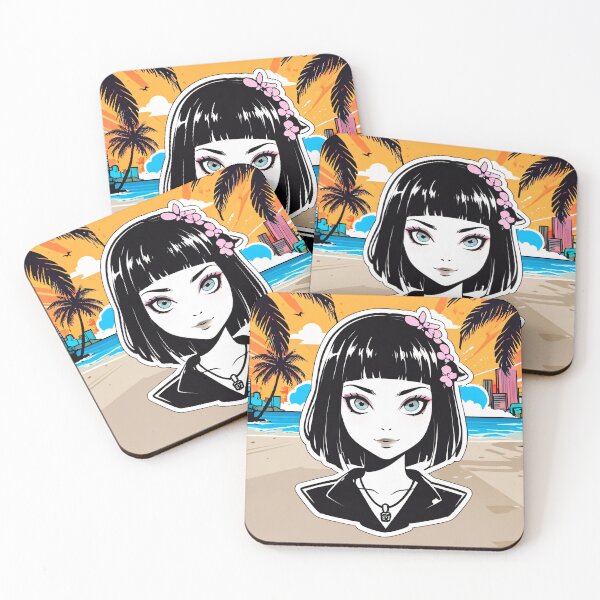 Item preview, Tropical City Vacation Summer Goth Girl designed and sold by MadnessEnvelope.