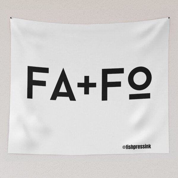 Item preview, fa+fo text v2a white background designed and sold by fishpressink.