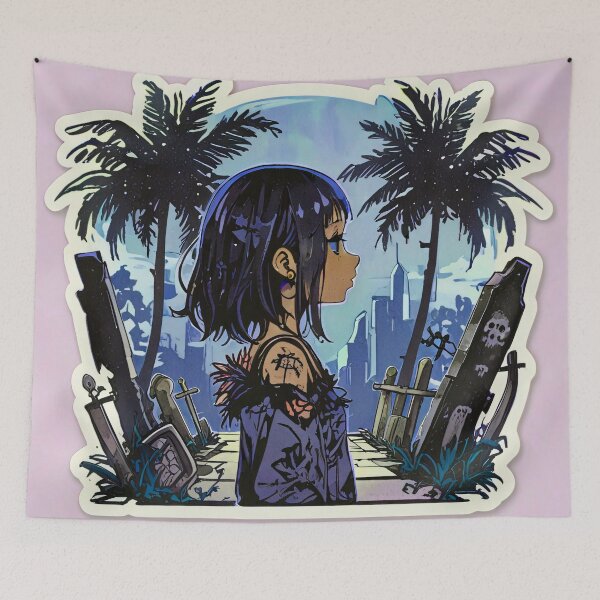 Item preview, Purple Tropical Goth Girl Graveyard Summer designed and sold by MadnessEnvelope.