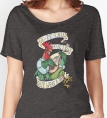Alan-A-Dale Rooster : OO-De-Lally Golly What A Day Tattoo Watercolor Painting Robin Hood Women's Relaxed Fit T-Shirt