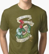 Alan-A-Dale Rooster : OO-De-Lally Golly What A Day Tattoo Watercolor Painting Robin Hood Tri-blend T-Shirt