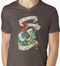 Alan-A-Dale Rooster : OO-De-Lally Golly What A Day Tattoo Watercolor Painting Robin Hood Men's V-Neck T-Shirt