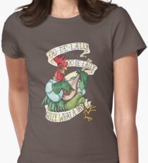 Alan-A-Dale Rooster : OO-De-Lally Golly What A Day Tattoo Watercolor Painting Robin Hood Women's Fitted T-Shirt