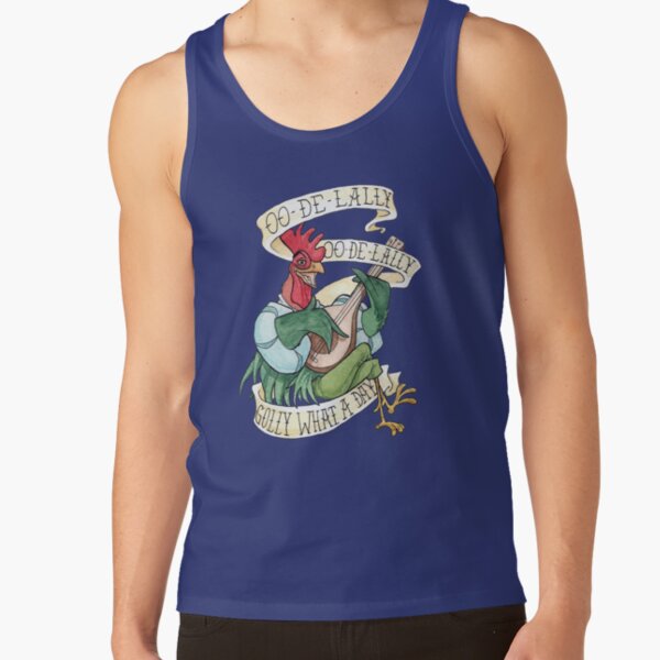 Alan-A-Dale Rooster : OO-De-Lally Golly What A Day Tattoo Watercolor Painting Robin Hood Tank Top