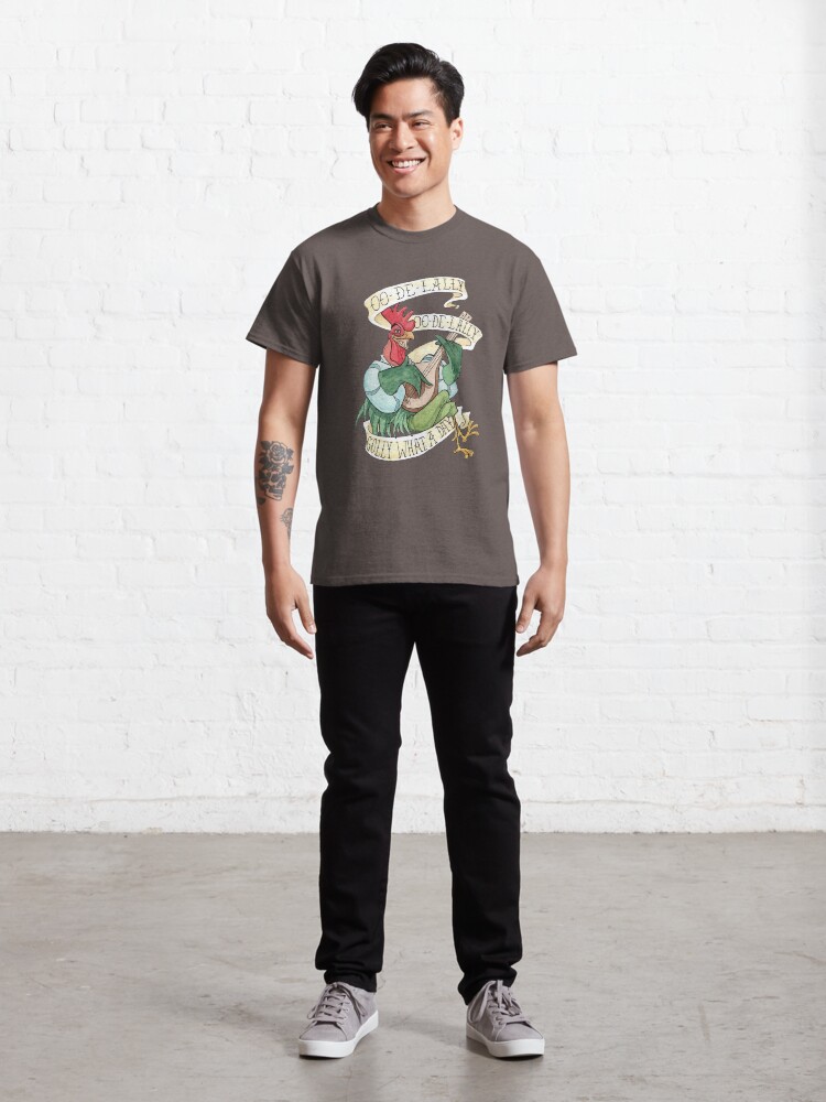 Alternate view of Alan-A-Dale Rooster : OO-De-Lally Golly What A Day Tattoo Watercolor Painting Robin Hood Classic T-Shirt