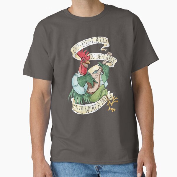 Item preview, Alan-A-Dale Rooster : OO-De-Lally Golly What A Day Tattoo Watercolor Painting Robin Hood designed and sold by Christina G. Smith.