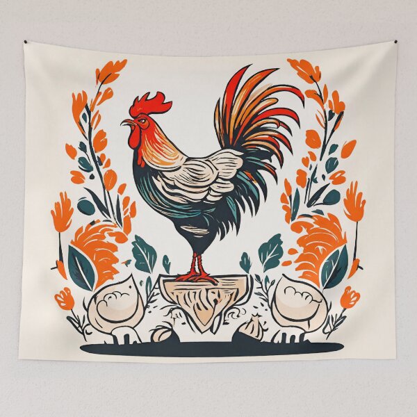 Item preview, a stylized Gallic rooster and his hens designed and sold by janjacbu.