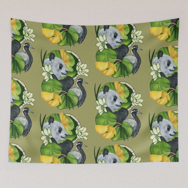 Item preview, Panda and crane designed and sold by KnowingWonder.