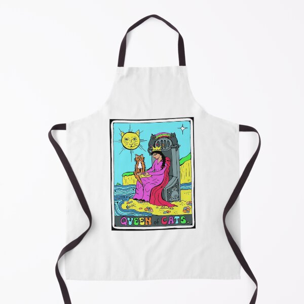 Item preview, Queen of Cats Tarot Card Cups Parody designed and sold by Intergalactic Unicorn: Art by Anna Schmidt.