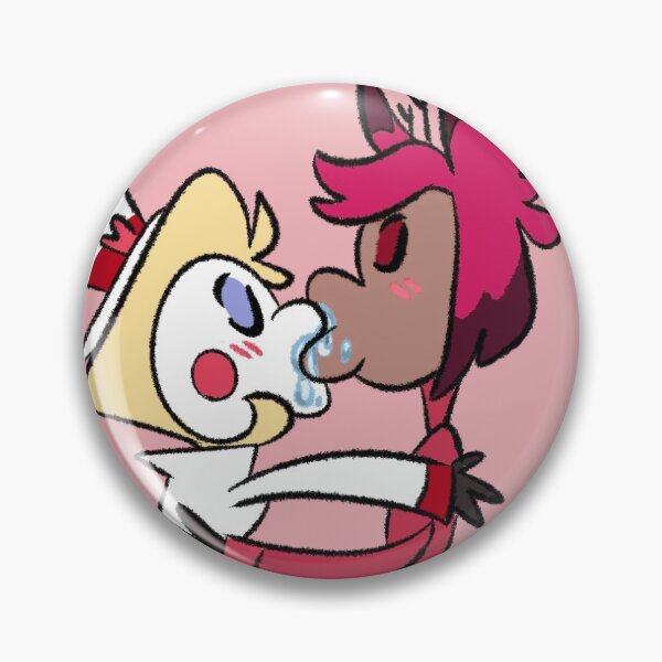 Item preview, Radioapple Lucifer and Alastor kissing designed and sold by Sketchyliz-com.