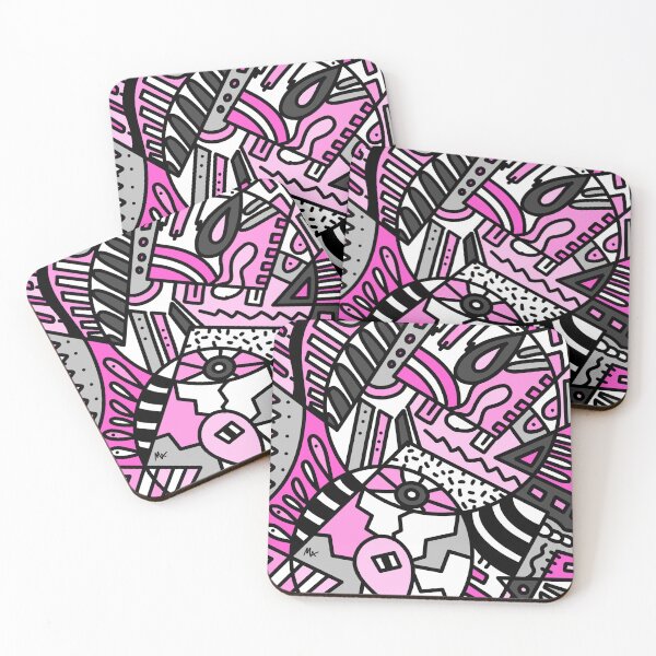 Item preview, Vibrant Geometry: A Modern Fusion of Pink, Black, and White designed and sold by Michalaart.