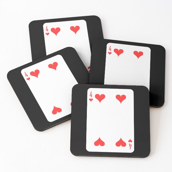 Item preview, 4 of hearts, deck of cards, card game designed and sold by Numbers-Art.