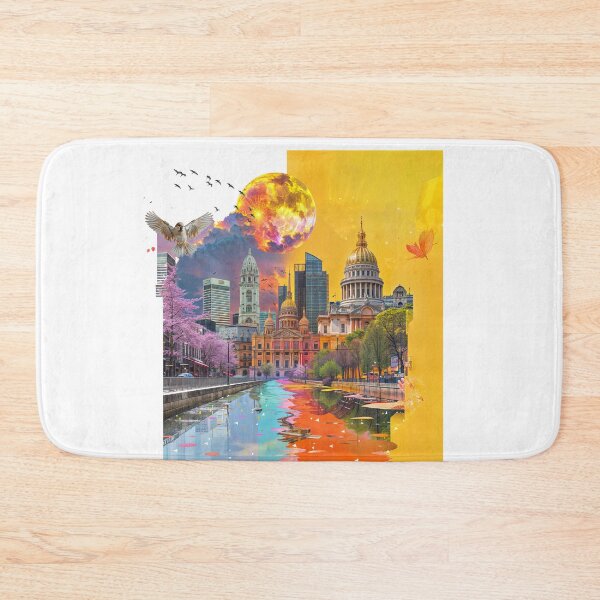 Item preview, Collage Wall Art T-shirt Design: City Skyline designed and sold by ForeverPrintsOK.