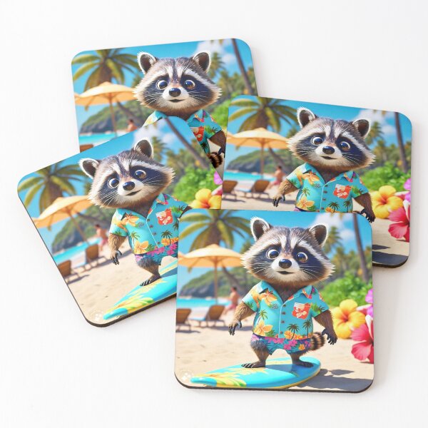 Item preview, FUNNY RACCOON SURFING " SURFING LOVERS  designed and sold by Obinne.