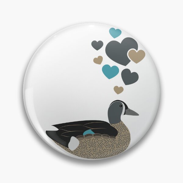Item preview, Cute Blue-Winged Teal Duck With Hearts designed and sold by eternallygifted.