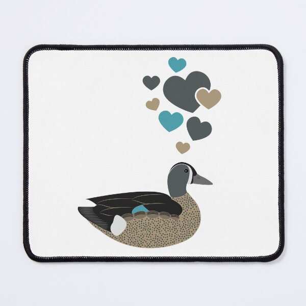 Item preview, Cute Blue-Winged Teal Duck With Hearts designed and sold by eternallygifted.