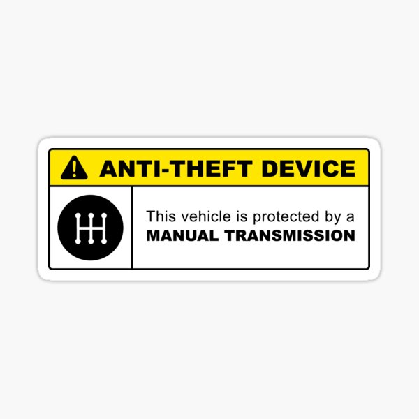 6 Speed Gear Millennial Anti Theft Device Stick Shift Manual Car  Car/truck/laptop/computer/phone/bumper Sticker Vinyl Decal 