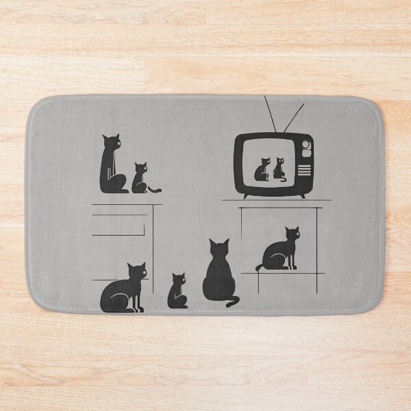 Item preview, Cat TV - Cats Watching TV, black and white cats designed and sold by abeautifulife.