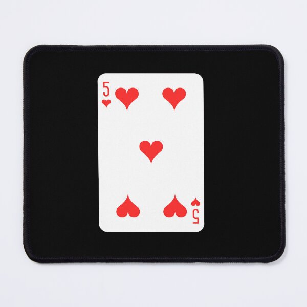 Item preview, 5 of hearts, deck of cards, card game designed and sold by Numbers-Art.