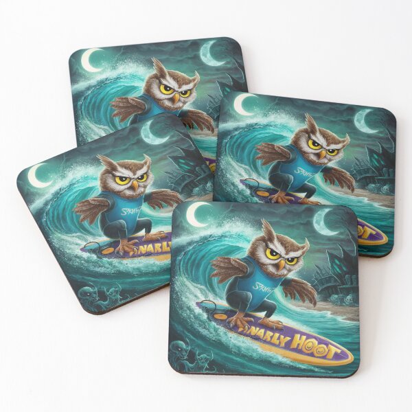 Item preview, FUNNY OWL  SURFING " SURFING LOVERS  designed and sold by Obinne.