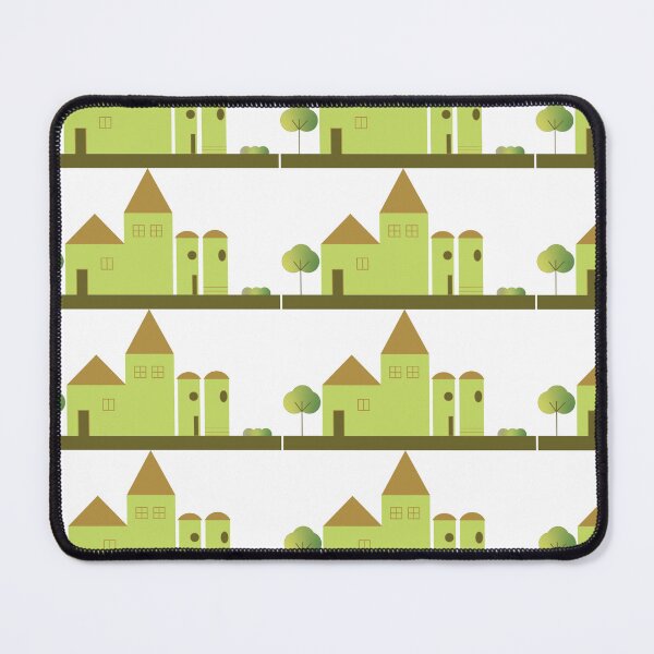 Item preview, green barn houses silo repeat pattern designed and sold by handmadehipsters.