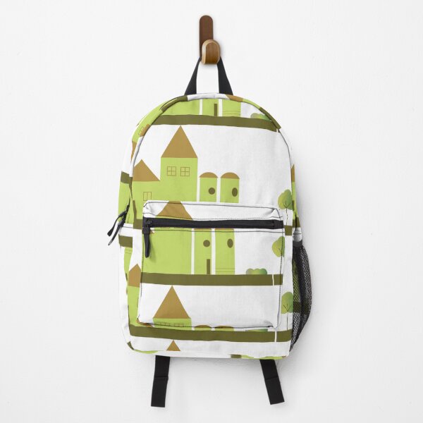 Item preview, green barn houses silo repeat pattern designed and sold by handmadehipsters.