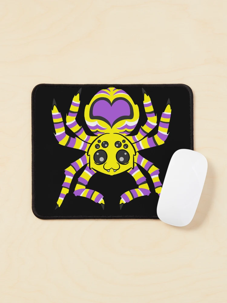Thumbnail 1 of 5, Mouse Pad, Nonbinary Pride Spider designed and sold by JaxNaBox.